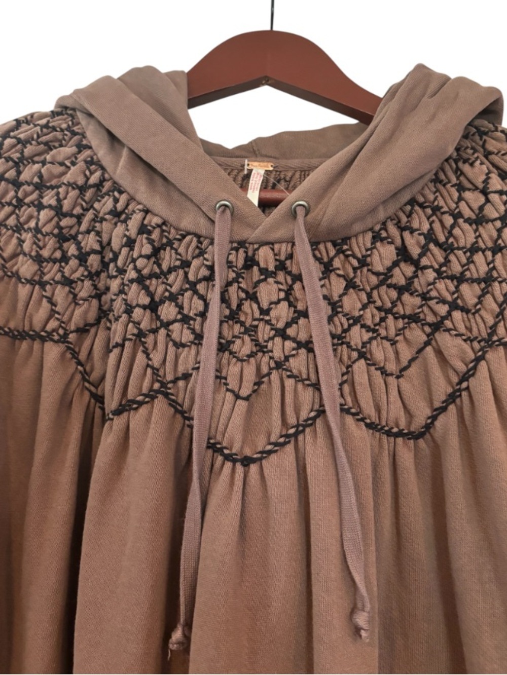 Free People Marty Smocked Hooded Dress/Tunic NWOT - Picture 10 of 13